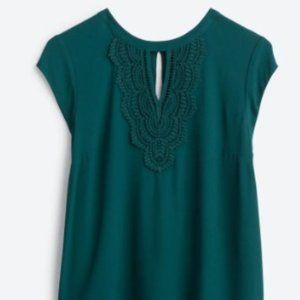 Daniel Rainn Quin Cap Sleeve Mixed Material Top